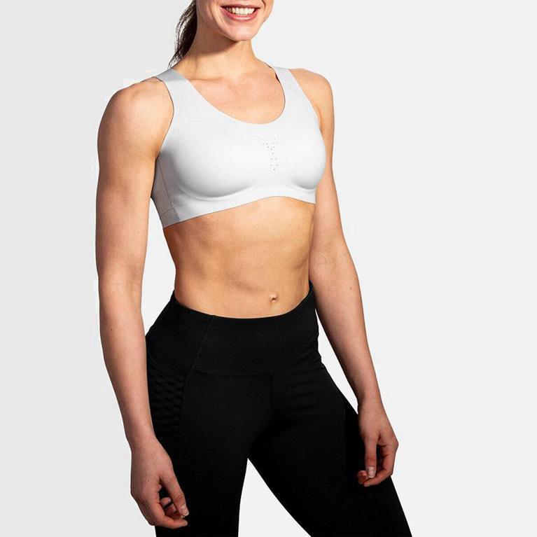 Brooks Dare Crossback Run Womens Running Bra Ireland White (WKGH-26781)